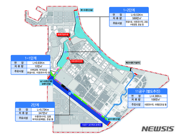 [인천=뉴시스] 김동영 기자 = 인천 연수구 송도국제도시에 들어설 워터프턴트 계획도. (사진=인천경제청 제공)