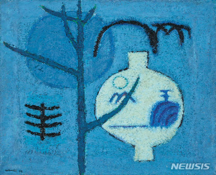 [서울=뉴시스]김환기, 항아리,oil on canvas,50×60.6cm (12), 1958, 경매 추정가 12억~20억 원. 