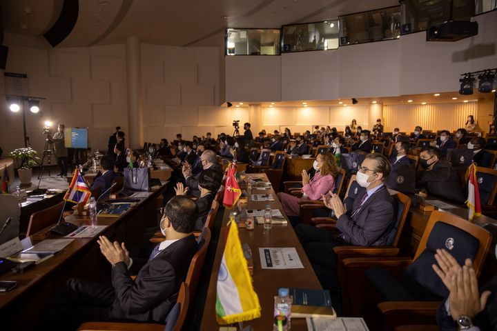 [서울=뉴시스]지난해 4월 한국외대에서 개최된 제1회 CFL AMBASSADOR FORUM(대사 초청 포럼). 사진 한국외대 *재판매 및 DB 금지