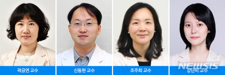 [서울=뉴시스]왼쪽부터 삼성서울병원 소화기내과 곽금연·신동현 교수, 임상역학연구센터 조주희·강단비 교수. (사진= 삼성서울병원 제공) 2022.02.17