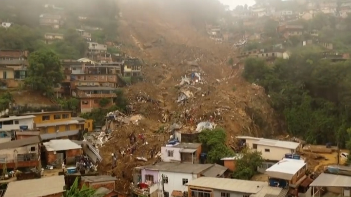브라질 리우데자네이루 페트로폴리스시에 지난 15일 폭우가 쏟아진 뒤 산사태가 발생해 최소 110명이 사망했다. 출처: 유튜브 Unstoppable Weather *재판매 및 DB 금지