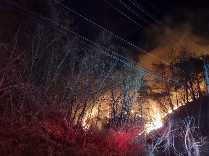 산림청 중앙산불방지대책본부는 20일 오후 6시43분께 안동시 임하면 천전리 산 54번지 일대에서 발생한 산불을 2시간 10분여만에 진화 완료했다. *재판매 및 DB 금지