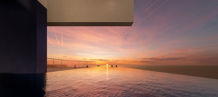 [서울=뉴시스]오시아노리조트호텔 건축 설계 투시도, 인피니티풀 석양뷰 (사진 = 한국관광공사) 2022.2.21. photo@newsis.com&nbsp; *재판매 및 DB 금지