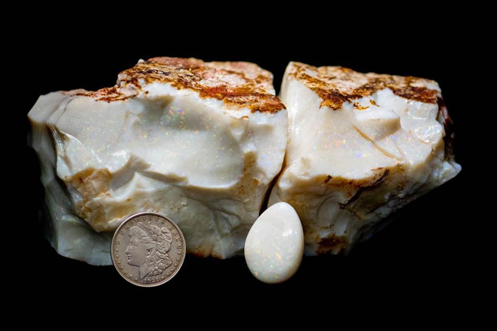 [알래스카=AP/뉴시스] 미국 알레스카주에서 열린 경매에서 20일(현지시간) 14만3750달러(1억7204만원)에 판매된 오팔 '아메리카누스 오스트랄리스'(Americus Australis)의 모습. 2022.02.21. *재판매 및 DB 금지