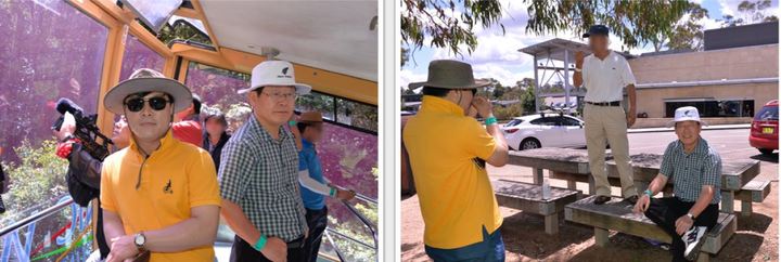 2015년 1월 15일 호주 시드니 카툼바 블루마운틴에서 이재명 더불어민주당 대선 후보와 고(故) 김문기 성남도시개발공사 개발1처장. 사진=국민의힘 *재판매 및 DB 금지