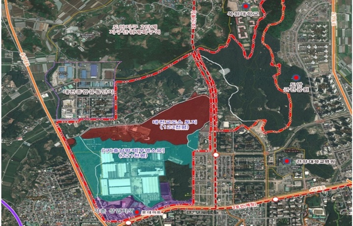 [대전=뉴시스] 대전교도소 현 부지 위치도. (사진= 대전시 제공) *재판매 및 DB 금지