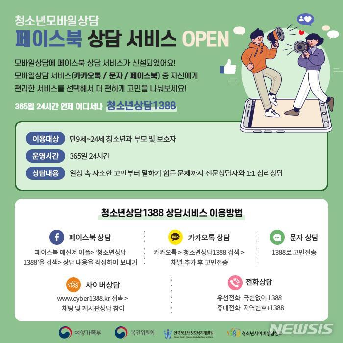 [서울=뉴시스] 청소년상담1388 온라인상담 안내(제공=여성가족부)