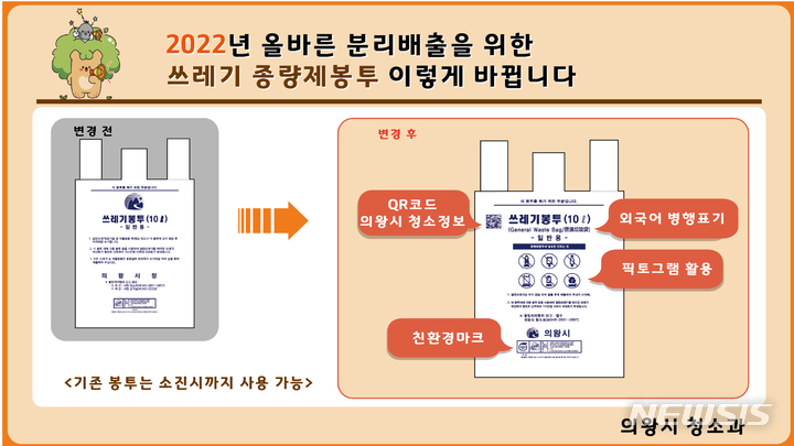 종량제 봉투 변경안내문.