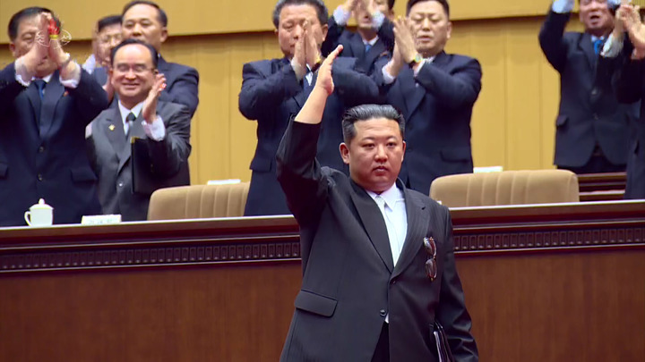 [서울=뉴시스] 북한 조선중앙TV는 김정은 북한 조선노동당 총비서 겸 국무위원장이 지난날 28일 북한 평양에서 열린 제2차 초급당비서대회 폐회식에 참석해 폐회사를 했다고 1일 보도했다. (사진 = 조선중앙TV 캡처) 2022.03.01. photo@newsis.com *재판매 및 DB 금지