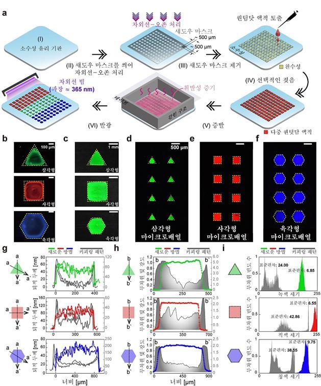 [대전=뉴시스] 다중배열 균일한 퀀텀닷 패턴 제작 기술 모식도. *재판매 및 DB 금지