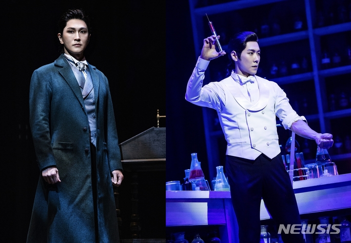 [서울=뉴시스] 뮤지컬 '지킬앤하이드', 지킬/하이드 역의 박은태(왼쪽), 카이. (사진=오디컴퍼니 제공) 2022.03.02. photo@newsis.com *재판매 및 DB 금지