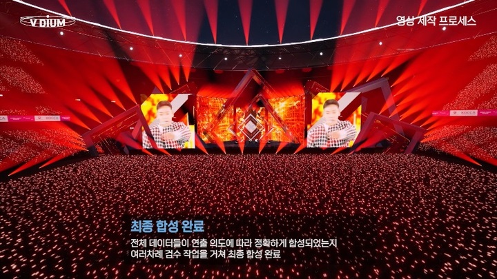 [서울=뉴시스]온라인 공연에 실감 기술을 적용하는 과정. 한국콘텐츠진흥원은 지난해 12월 온라인 공연 전문 스튜디오 'KOCCA 뮤직 스튜디오'를 개관했으며, 'ON THE K' 기획 공연 시리즈를 통해 KOCCA 뮤직 스튜디오의 최첨단 실감 공연 기술을 선보인 바 있다. (사진 = 콘진원) 2022.3.3. photo@newsis.com  *재판매 및 DB 금지