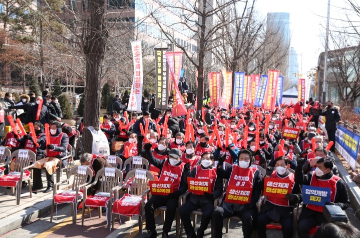 대한전문건설협회는 지난달 27일 여의도에서 집회를 개최했다. 뉴시스 자료사진. *재판매 및 DB 금지