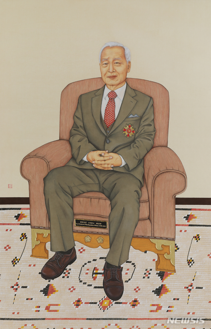 [서울=뉴시스]안서진, 이승만 대통령 초상, 179x115.5cm, 견본채색, 2020