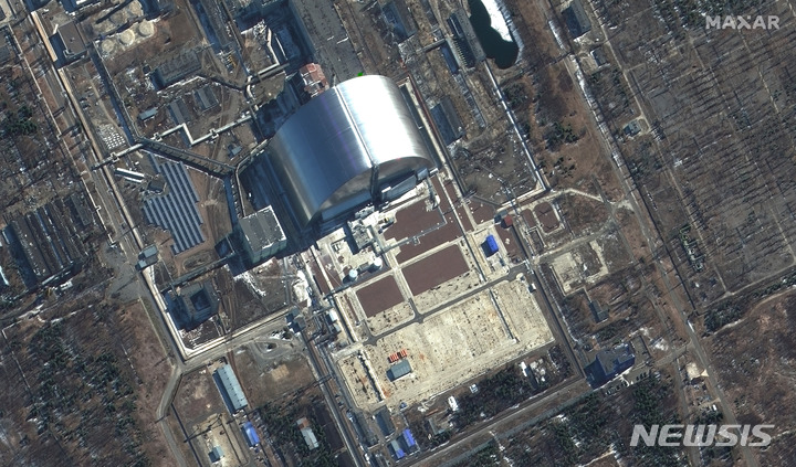 [서울=뉴시스] 체르노빌 원자력발전소의 위성 사진 모습. (사진=막사 테크놀러지) 2025.10.02.