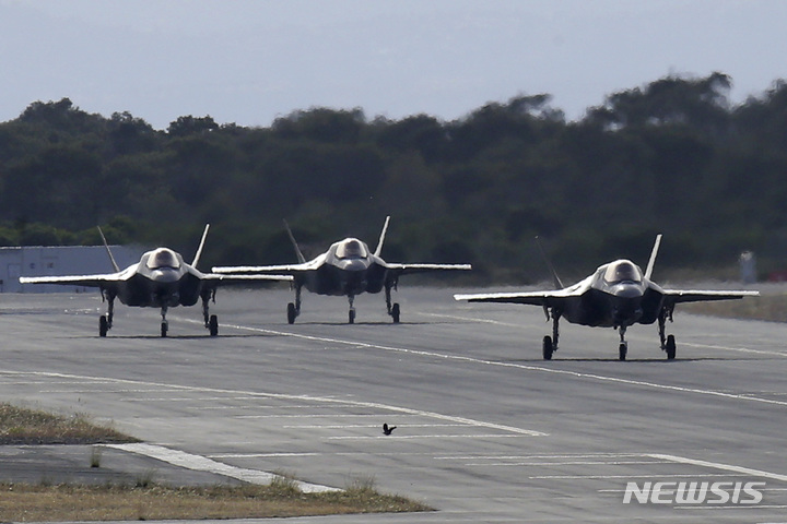 [리마솔(키프로스)=AP/뉴시스] 지난 2019년 5월21일 키프로스 리마솔 근처의 공군기지에서 촬영된 F-35B 전투기. (사진=뉴시스DB)
