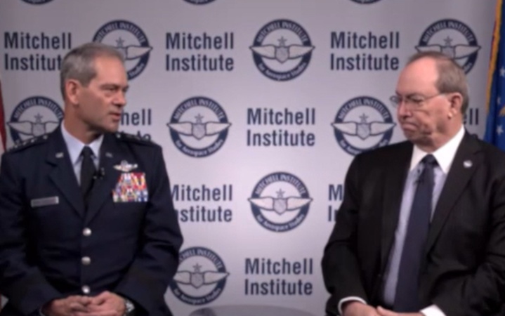 [워싱턴=뉴시스]케네스 윌즈바흐 미국 태평양공군사령관이 14일(현지시간) 미첼연구소 대담에서 발언하는 모습. (사진=줌 웨비나 캡처) 2022.03.14. *재판매 및 DB 금지