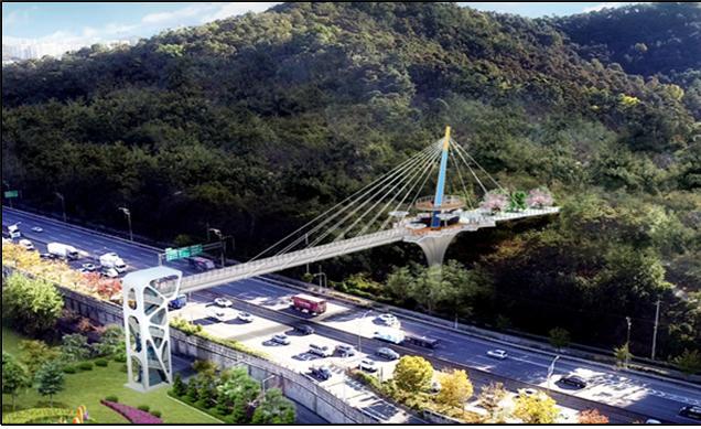 광주 운암산공원과 영산강 대상공원을 연결하는 육교 조감도. (사진=광주시 제공) *재판매 및 DB 금지