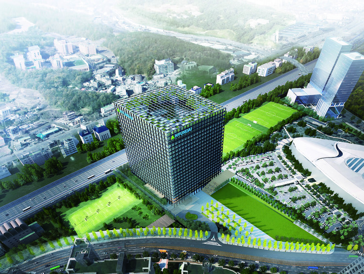 [서울=뉴시스]현대중공업그룹이 경기도 판교에 건립중인 GRC의 조감도.