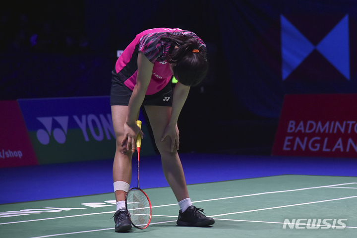 [버밍엄=AP/뉴시스] 2022 배드민턴 전영오픈에서 준우승한 안세영. 2022.03.20
