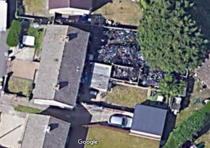 [서울=뉴시스] 구글어스 위성 사진으로 보이는 자전거 더미의 모습이다. (사진=구글어스) 2022.03.22. *재판매 및 DB 금지