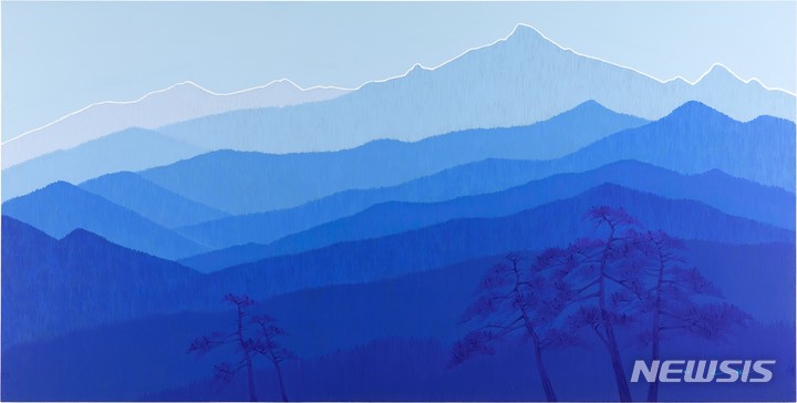 [서울=뉴시스]이춘환, The Mood of the Mountain #577, 2021, mixed media on canvas, 147 x 291cm