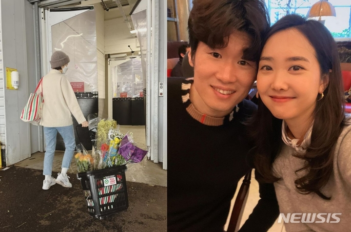 [서울=뉴시스] 김민지, 박지성. 2022.03.27. (사진= 김민지 인스타그램 캡쳐) photo@newsis.com*재판매 및 DB 금지