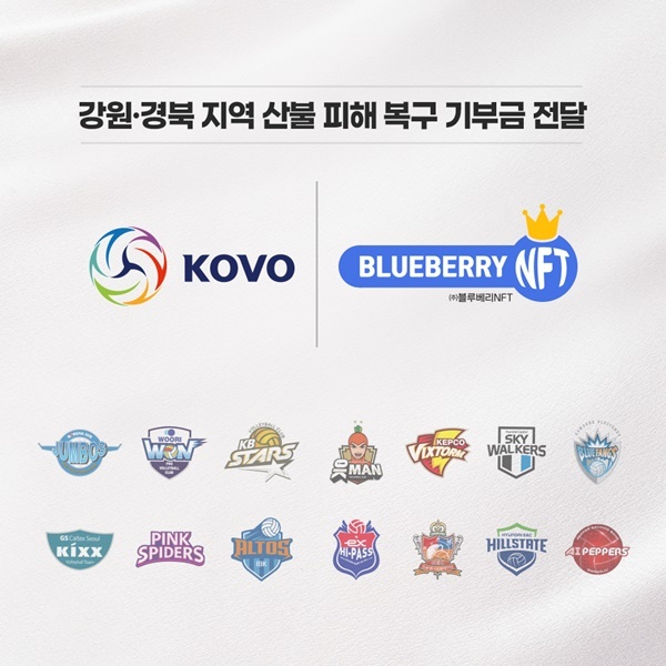 KOVO가 V-리그 14개 구단과 함께 강원‧경북 산불 피해지역에 기부금을 전달했다. (KOVO 제공) *재판매 및 DB 금지