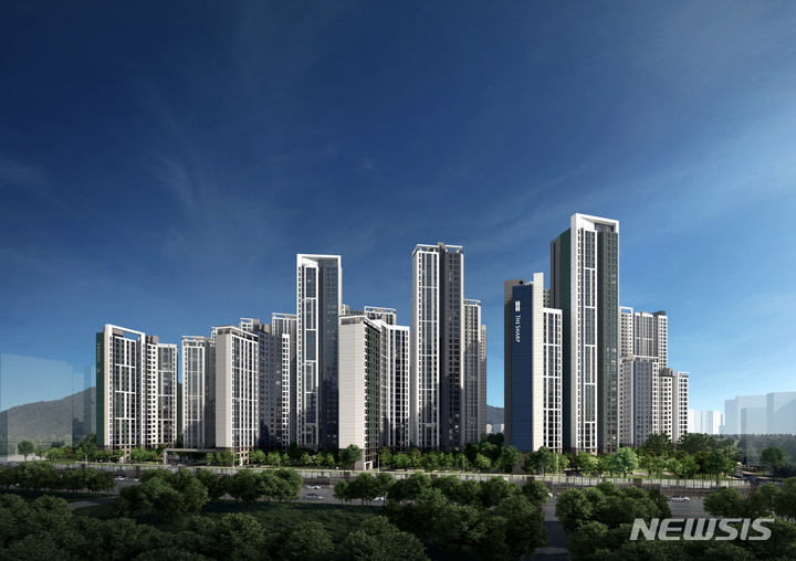 [서울=뉴시스] 안양역 푸르지오 더샵 주경 투시도.