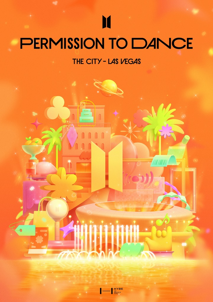 [서울=뉴시스] 방탄소년단 'BTS PERMISSION TO DANCE THE CITY - LAS VEGAS' 포스터. 2022.03.30. (사진 = 하이브 제공) photo@newsis.com *재판매 및 DB 금지