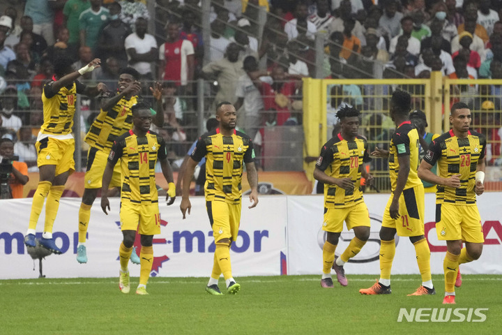 [아부자=AP/뉴시스]가나 축구대표팀 . 2022.03.29.