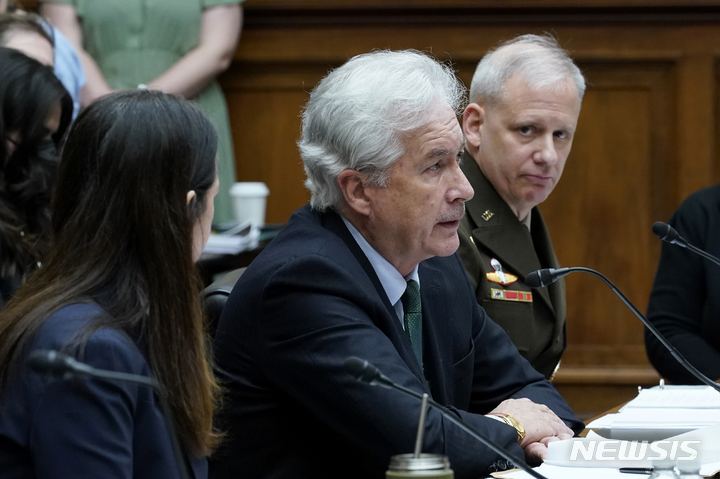 [워싱턴=AP/뉴시스] 월리엄 번스 미 중앙정보국(CIA) 국장이 지난 3월8일(현지시간) 하원 정보위원회 청문회에 출석해 증언하는 모습. 2022.10.05.