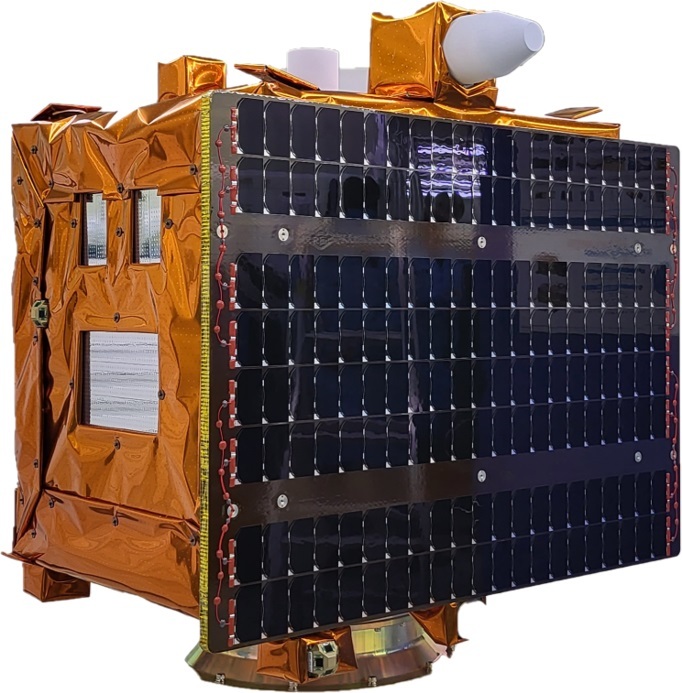 ▲누리호 2차 발사용 '성능검증위성' 형상 (사진=과학기술정보통신부 제공)