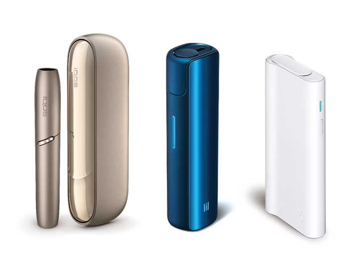 국내 시판 전자담배. 왼쪽부터 필립모리스 ‘아이코스’, KT&G ‘릴’, BAT ‘글로’ *재판매 및 DB 금지