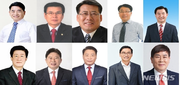 2022년 지방선거 가평군수 출마 예상자. (사진 상단 왼쪽부터) 송기욱 전 경기도의원, 김용기 전 가평군 설악면장, 박창석 전 경기도의원, 신현배 가평군의원, 양희석 전 국무총리실 국회협력행정관 (사진 하단 왼쪽부터)오구환 전 가평군농협조합장, 서태원 전 가평군청 미래발전국장, 김춘배 가평군의원, 박범서 전 KBS 충주방송국장, 강태만 경기도 가평군청 공무원. 2022.04.05. photo@newsis.com