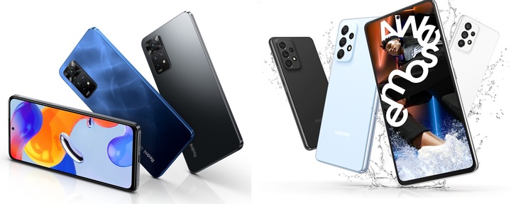 샤오미의 중저가대 스마트폰 '레드미노트 11 프로 5G'(왼쪽)와 삼성전자의 '갤럭시 A53 5G' (사진=샤오미·삼성전자 제공) *재판매 및 DB 금지