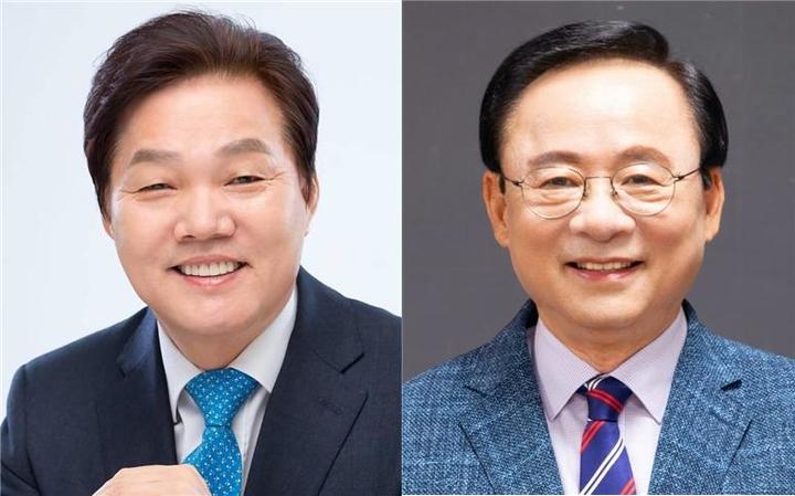 국민의힘 경남도지사 후보 공천 신청을 한 박완수 국회의원과 이주영 전 해양수산부 장관. *재판매 및 DB 금지