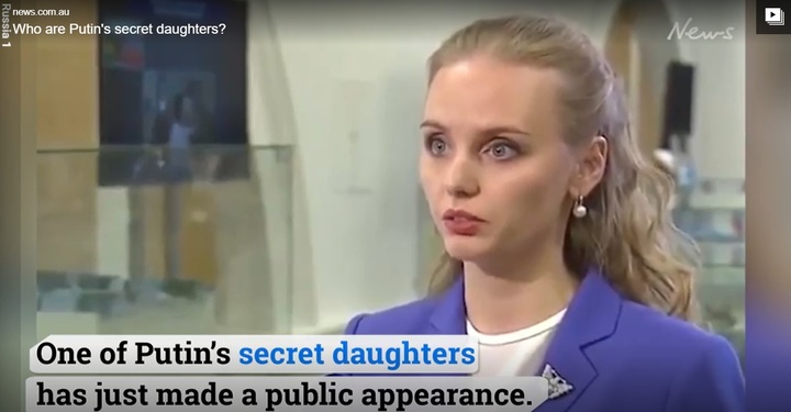 [서울=뉴시스]블라디미르 푸틴 러시아 대통령의 장녀로 알려진 마리아 블라디미로브나 보론초바의 모습. 호주의 매체 뉴스닷컴au의 보도 장면 갈무리.<사진캡처=news.com.au> 2022.04.07. *DB 및 재판매 금지. 