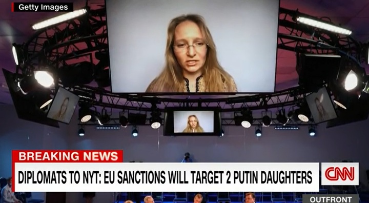 [서울=뉴시스]블라디미르 푸틴 러시아 대통령의 차녀로 알려진 카테리나 블라디미로브나 티호노바의 모습. CNN 갈무리. 2022.04.07. *DB 및 재판매 금지 