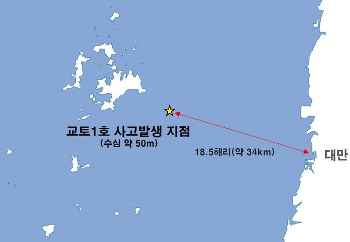 [서울=뉴시스] 교토1호 사고 발생 지점. 2022.04.08. *재판매 및 DB 금지