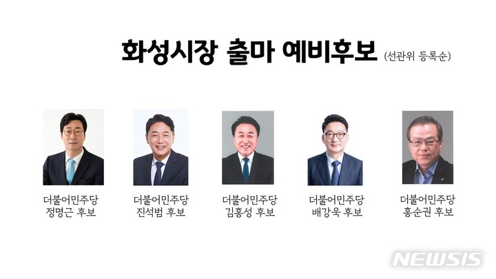 [화성=뉴시스] 화성시장 출마 예비후보 명단