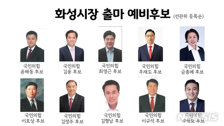 [화성=뉴시스] 화성시장 출마 예비후보 명단