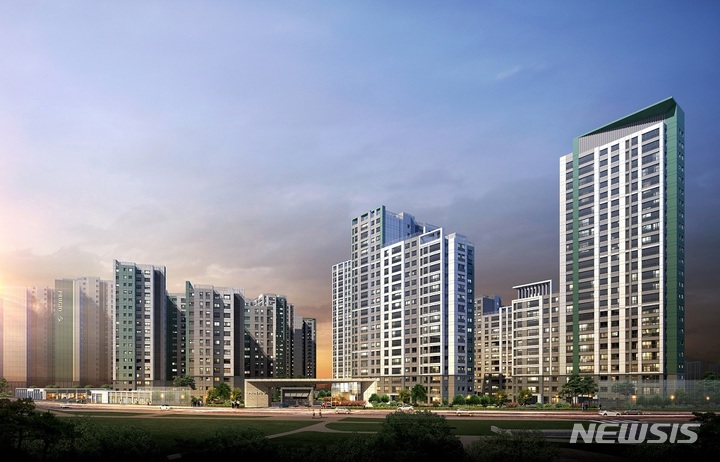 [서울=뉴시스] 영통 푸르지오 트레센츠 야경투시도. (사진=대우건설 제공)