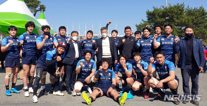 [나주=뉴시스] 한국전력 럭비팀. (사진=전남체육회 제공). photo@newsis.com *재판매 및 DB 금지