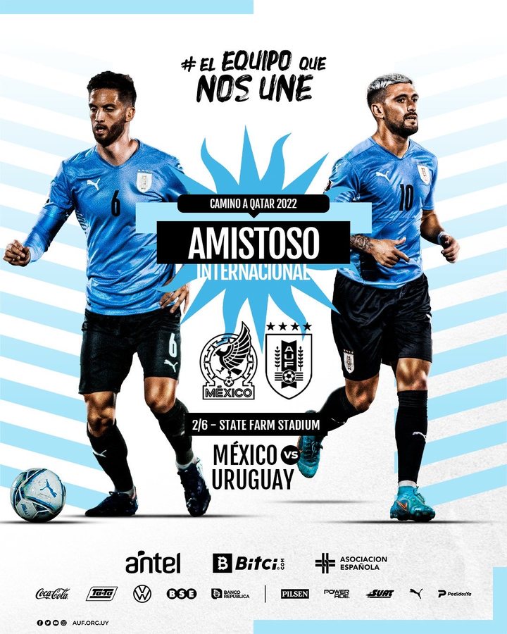 [서울=뉴시스]우루과이, 멕시코와 6월에 평가전. (캡처=우루과이축구협회 SNS)