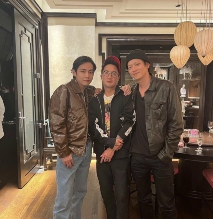 [서울=뉴시스] 뷔·브라이언 리·강동원. 2022.04.13. (사진 = 인스타그램 캡처) photo@newsis.com *재판매 및 DB 금지