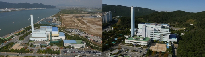 [부산=뉴시스] 부산환경공단이 운영하는 명지 자원센터(왼쪽)와 해운대 자원센터(오른쪽). (사진=부산환경공단 제공) *재판매 및 DB 금지