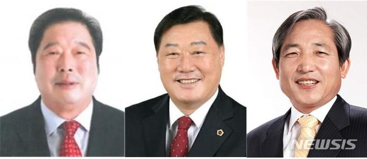 [창원=뉴시스] 국민의힘 합천군수 경선후보자 김성태(왼쪽부터), 김윤철, 박중무.