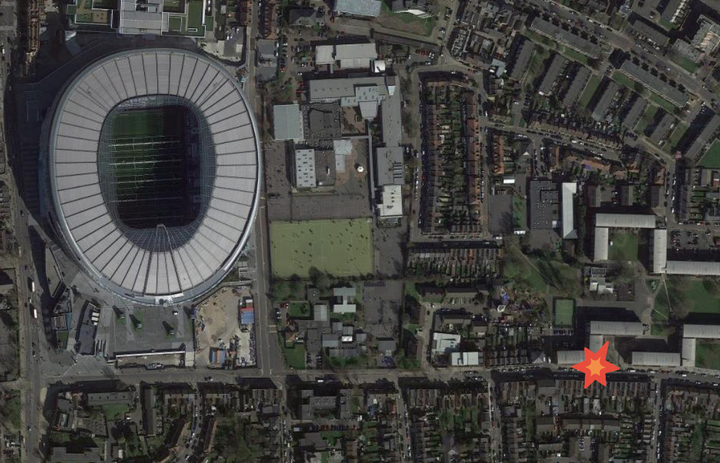 총격이 발생한 장소(사진 오른쪽 하단)에서 불과 3블럭 떨어진 곳에 토트넘 홋스퍼 스타디움이 위치해 있다. 출처: 구글지도 *재판매 및 DB 금지