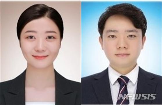 [창원=뉴시스] 국립 창원대학교 BK21 소재혁신선도 플랫폼 교육연구단 오영선(연구논문 제1저자), 김민형(제2저자) 학생. 